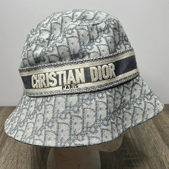 Christian Dior Oblique Bucket Hat Gray Grey Logo